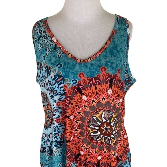 Camisa Women's L Large Sheath Mini Dress NWT Mosaic Print Sleeveless Multicolor - Picture 2 of 7